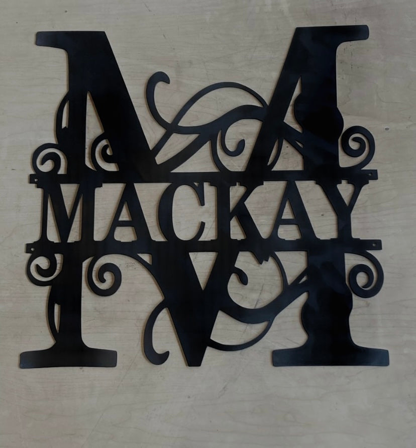 Monogram custom metal signs