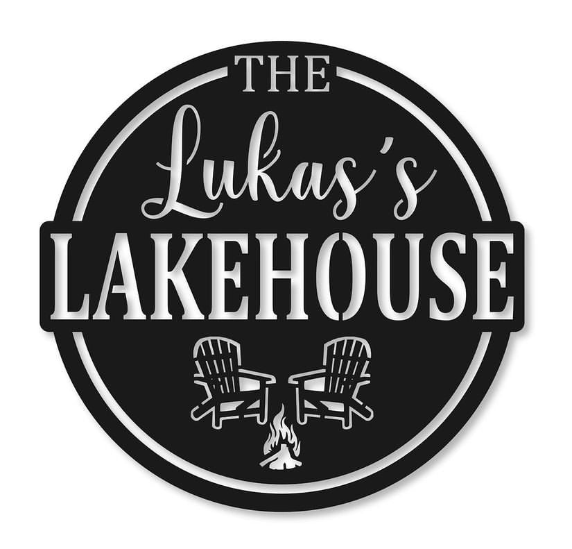 Lake house metal sign