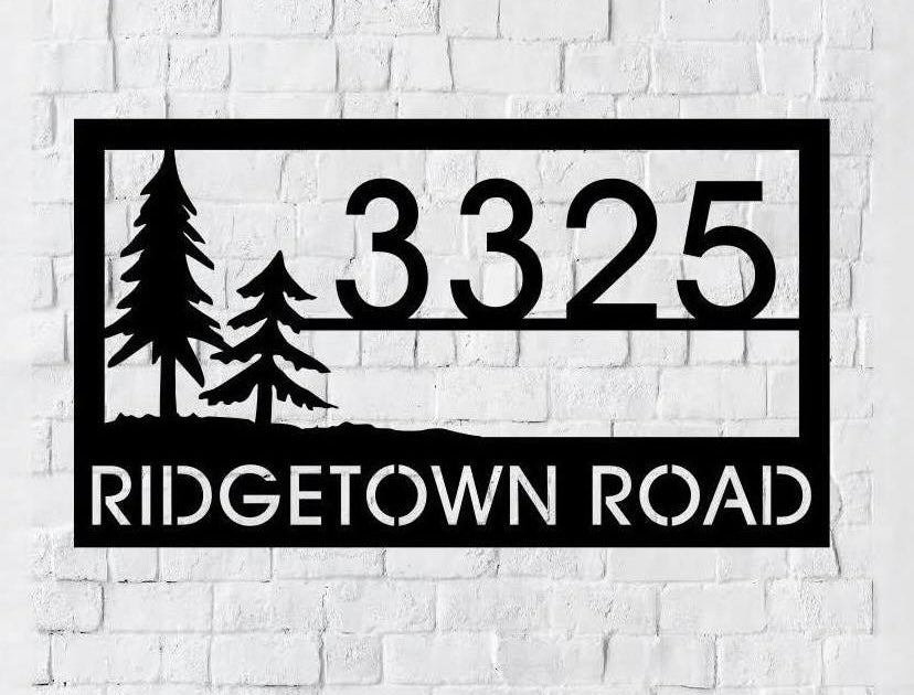 Address metal custom sign