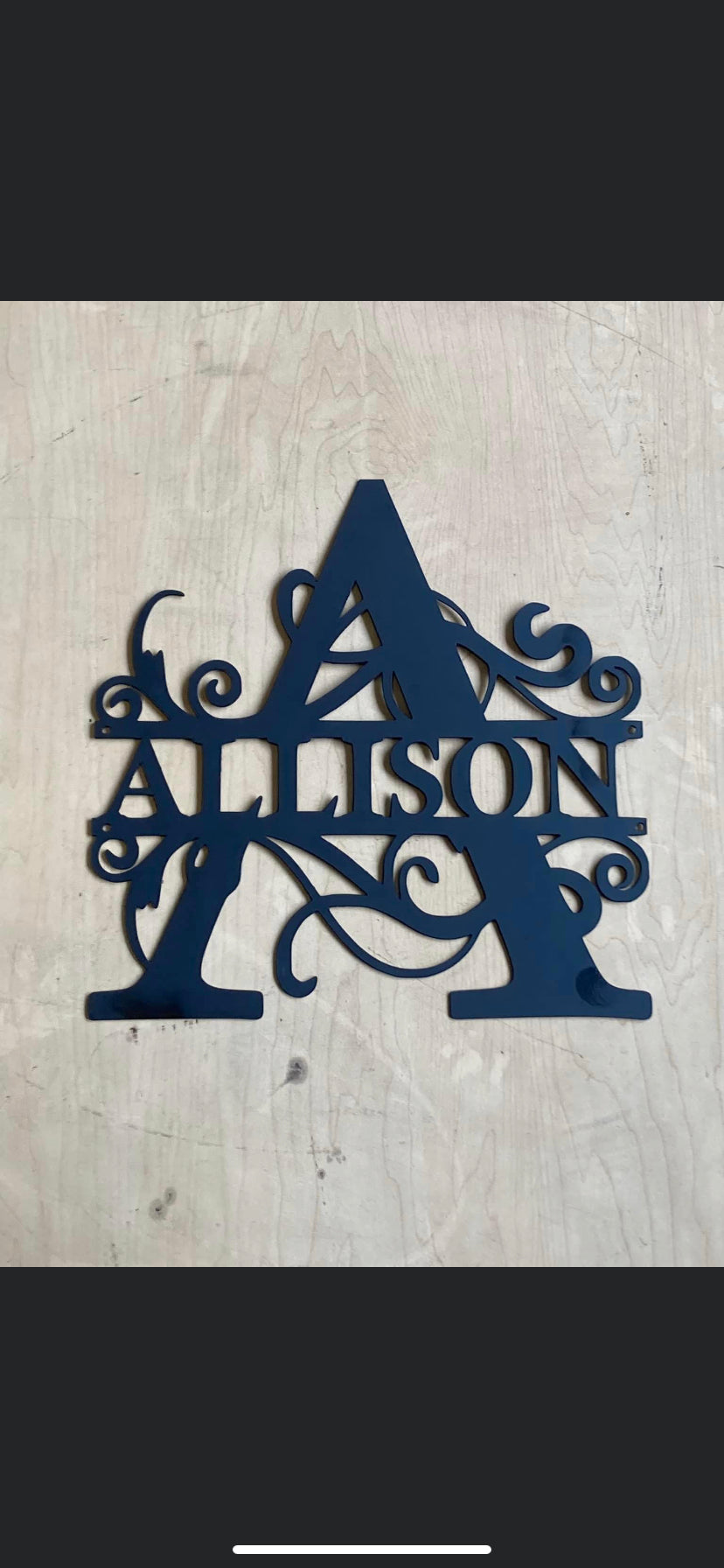 Monogram custom metal signs