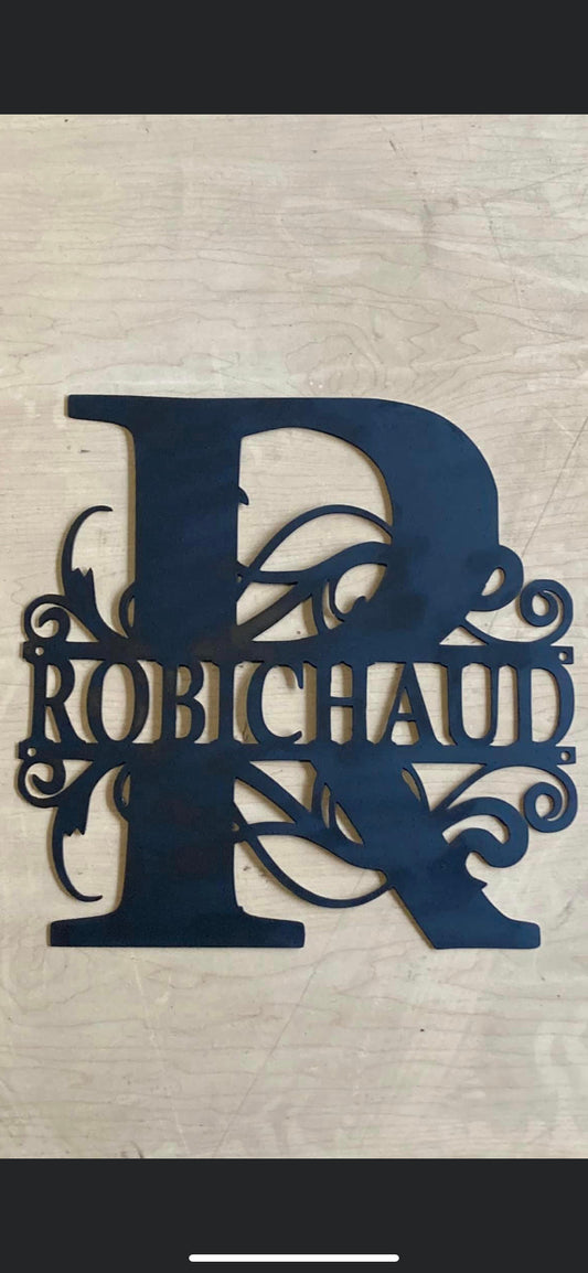 Monogram custom metal signs