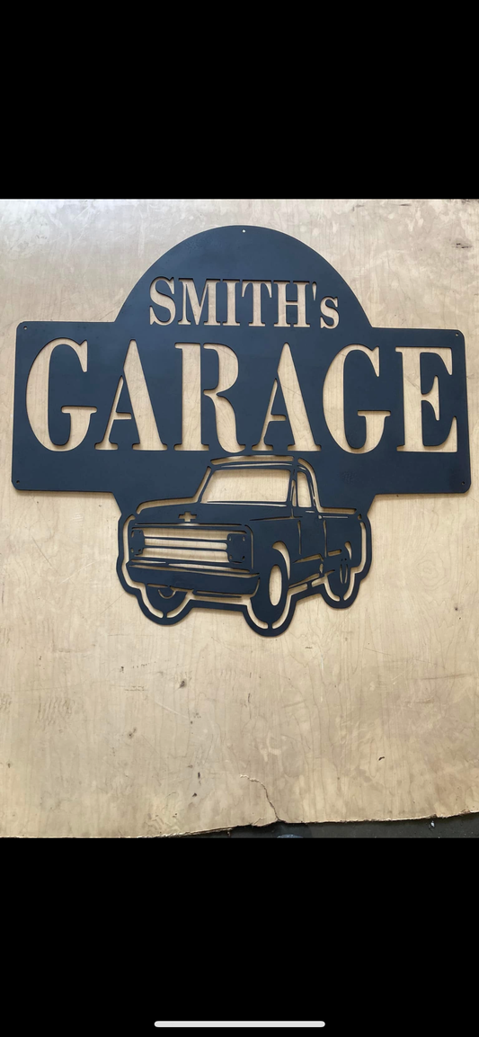 Truck Garage Metal sign